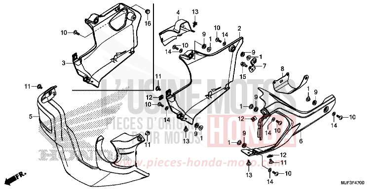 UNTERER WINDLAUF von CTX700 ABS PEARL FADELESS WHITE (NH341) von 2014